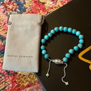 David Yurman Turquoise Spiritual Bead bracelet with dust bag
